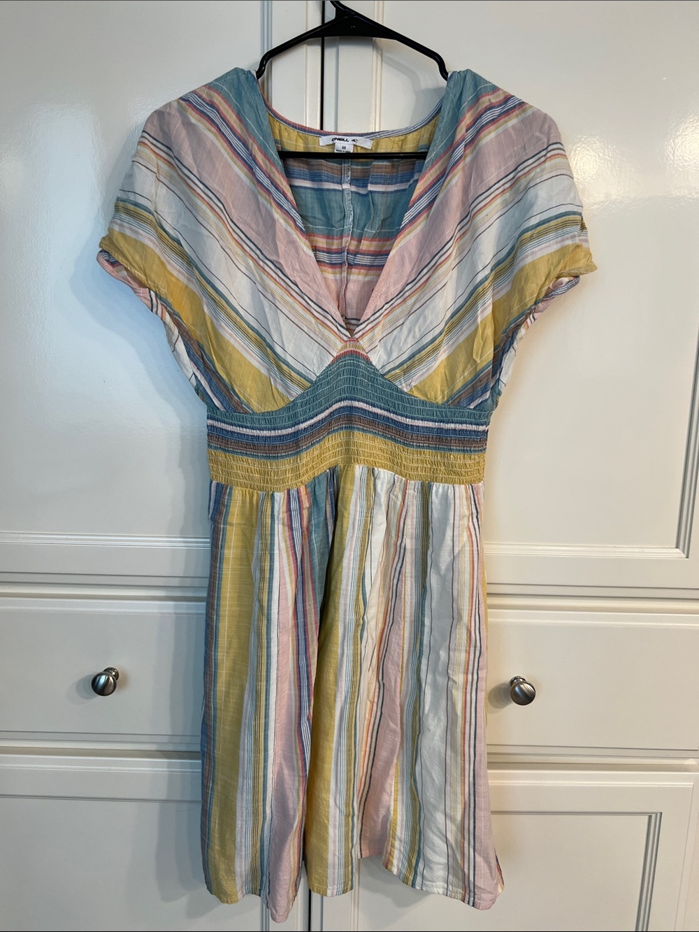 Pastel Stripe V-Neck Smocked Waist Dress - Multi O’Neil